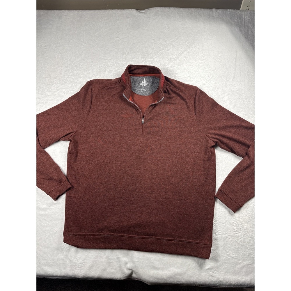 Johnnie-O Pullover Men XL Red Rocks Reflex 1/4 Zip Lightweight Performance Top